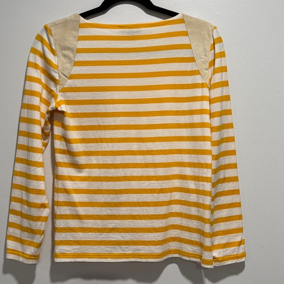 J. Crew Yellow and Cream Striped Long Sleeve Top small - Picture 5 of 9